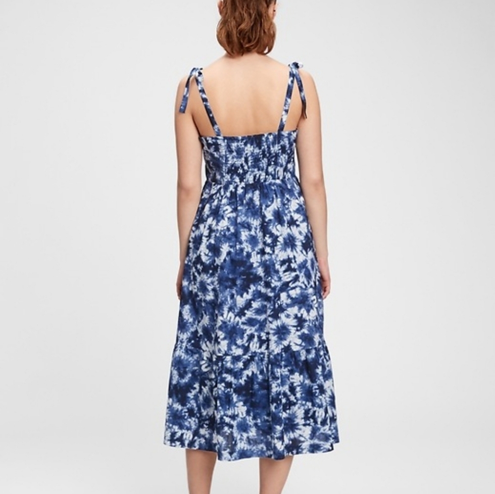 GAP Blue Tie Dye Midi Dress Size 4 - Picture 3 of 9